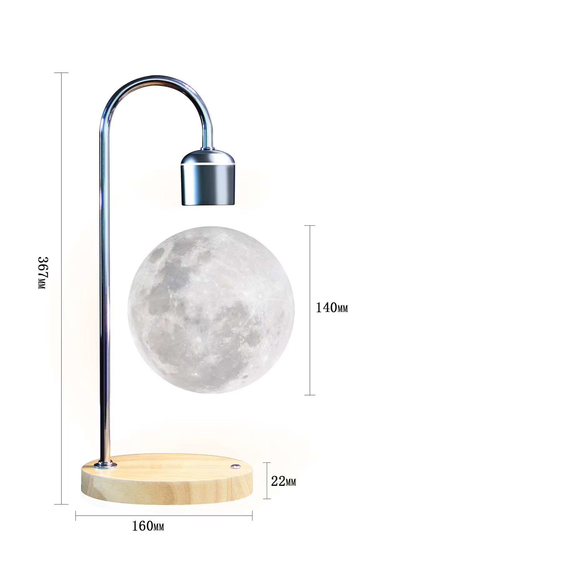 Experience the Magic of the Magnetic Levitation 3D Printed Floating Moon Lamp - A Unique LED Night Light for Stunning Home Décor