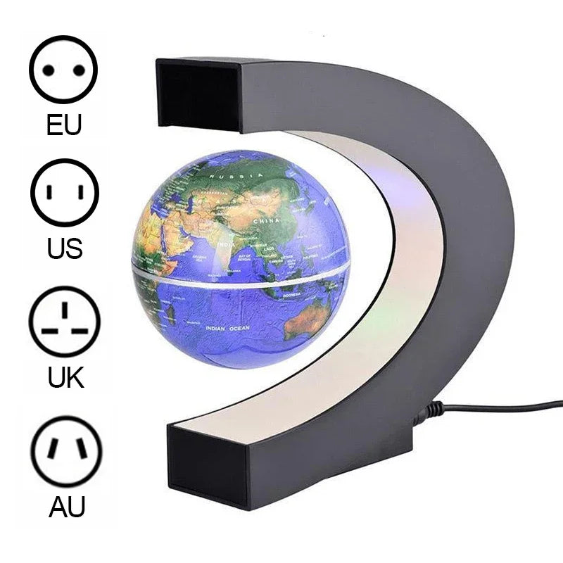 Magnetic Floating Globe Lamp with LED World Map - Enchanting Antigravity Decor and Ideal Gift for Any Occasion