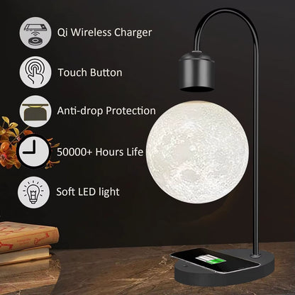 Experience the Magic of the Magnetic Levitation 3D Printed Floating Moon Lamp - A Unique LED Night Light for Stunning Home Décor