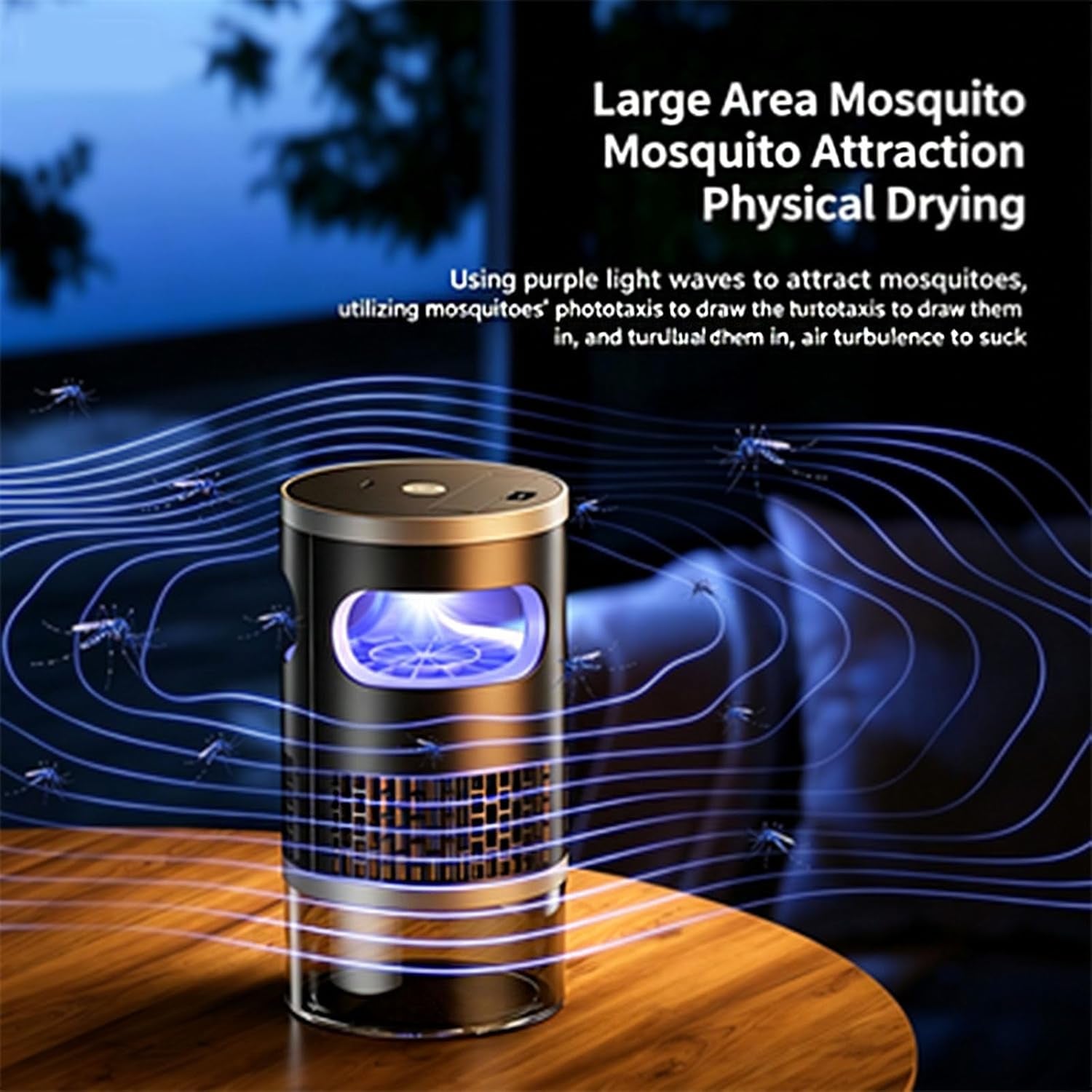 Transform Your Space with the Ultra-Quiet Bionic UV Mosquito Trap - The Ultimate Indoor/Outdoor Insect Solution, Safe for Kids & Pets, Cordless & Rechargeable